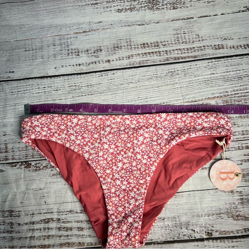 B Swim Rip Tide Hipster Medium Ditsy Floral Low Rise Mid Minimal Coverage NEW - Picture 8 of 8